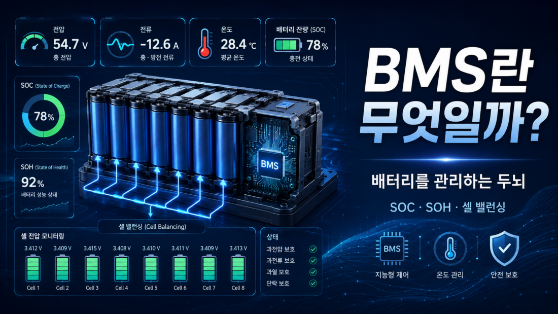 BMS란 무엇일까? 배터리 관리 시스템의 역할과 SOC·SOH 쉽게 이해하기