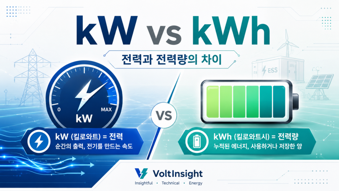 kW와 kWh 차이|전기요금·배터리·ESS에서 헷갈리지 않는 법