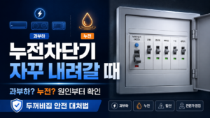 누전차단기 자꾸 내려가는 이유 — 핵심 내용을 정리한 인포그래픽