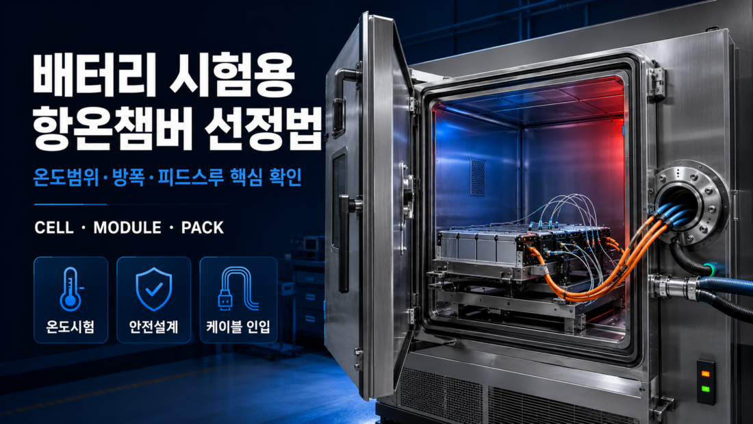 배터리 시험용 항온챔버 선정법|온도범위·방폭·피드스루 확인사항